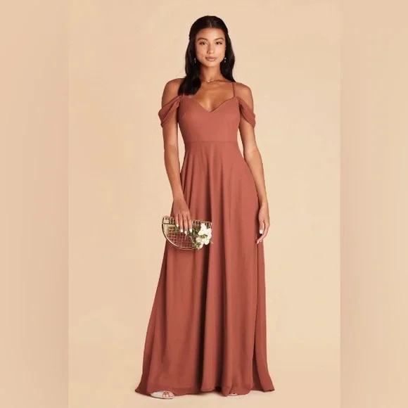 Desert Rose Bridesmaid Dress Chiffon Size Medium | Birdy Grey Devin Desert Rose Bridesmaid Dress Chiffon Size Medium | Birdy Grey Devin
